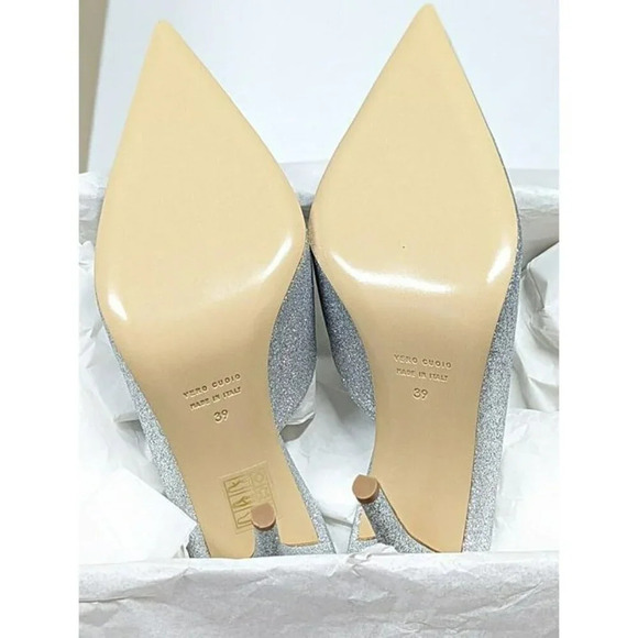 Gia Borghini Women's Abella Glitter Pointed Toe Heel Mules Size 39 (MSRP $550) - Picture 10 of 11